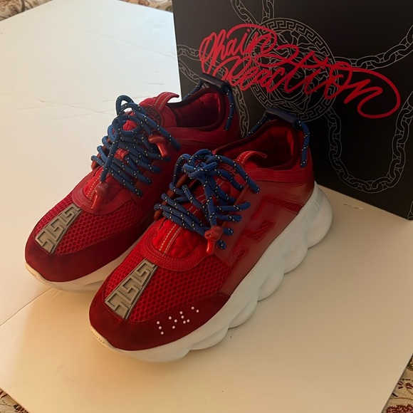 Versace Other - VERSACE Men’s 44 (US11) ChainReaction Leather Sneakers.Medusa Insignia New/Box